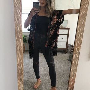 Target Xhilaration Velvet Fringe Kimono